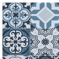 SET DE TABLE VINYLE MOSAIQUE CARREAUX BETON BLEU 45X30CM