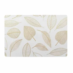 SET DE TABLE 30X45CM PVC IMPRIME METALLISE FEUILLETTE OR