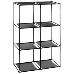 SET ETAGERE AVEC 6 BOITES MIX NOIR D.68X34X98CM