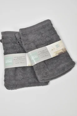 SET 2 GANTS TOILETTE GENEVIEVE LETHU 550G GRIS