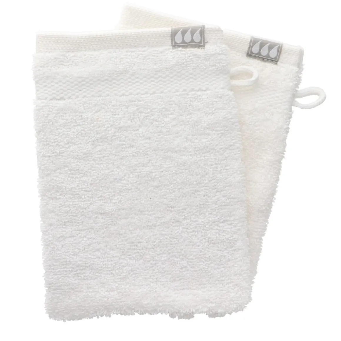 SET 2 GANTS TOILETTE 15X21CM COTON BLANC