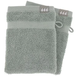 SET 2 GANTS TOILETTE 15X21CM COTON EUCALYPTUS