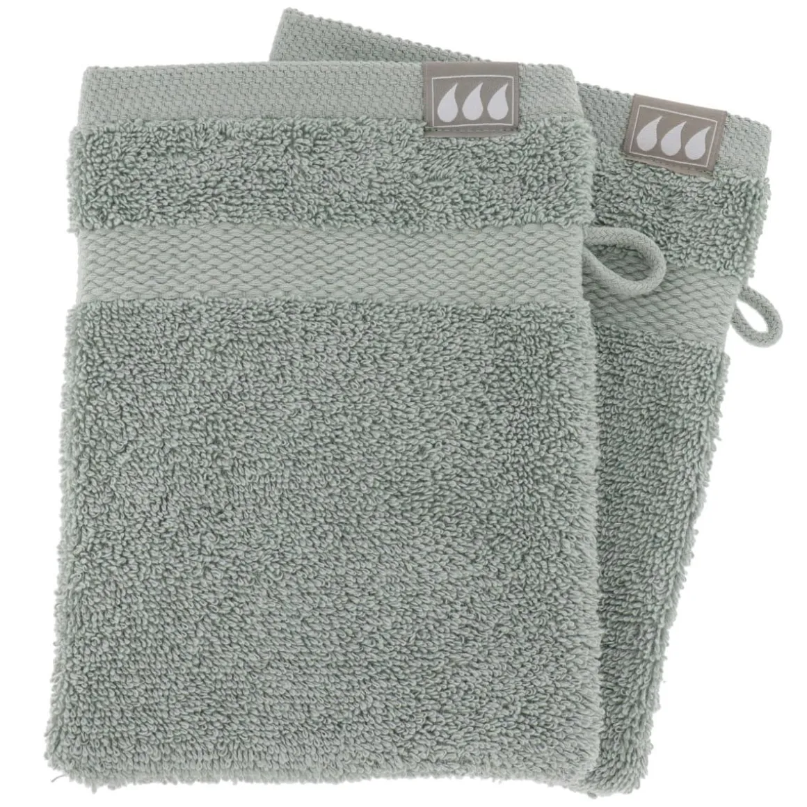 SET 2 GANTS TOILETTE 15X21CM COTON EUCALYPTUS