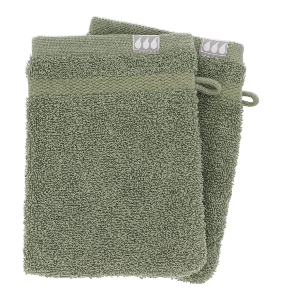 SET 2 GANTS TOILETTE 15X21CM COTON KAKI