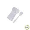 SET 12 GRANDES CUILLERES REUTILISABLES BLANC H.17.5CM