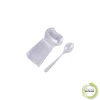 SET 12 PETITES CUILLERES REUTILISABLES TRANSPARENT H.13CM