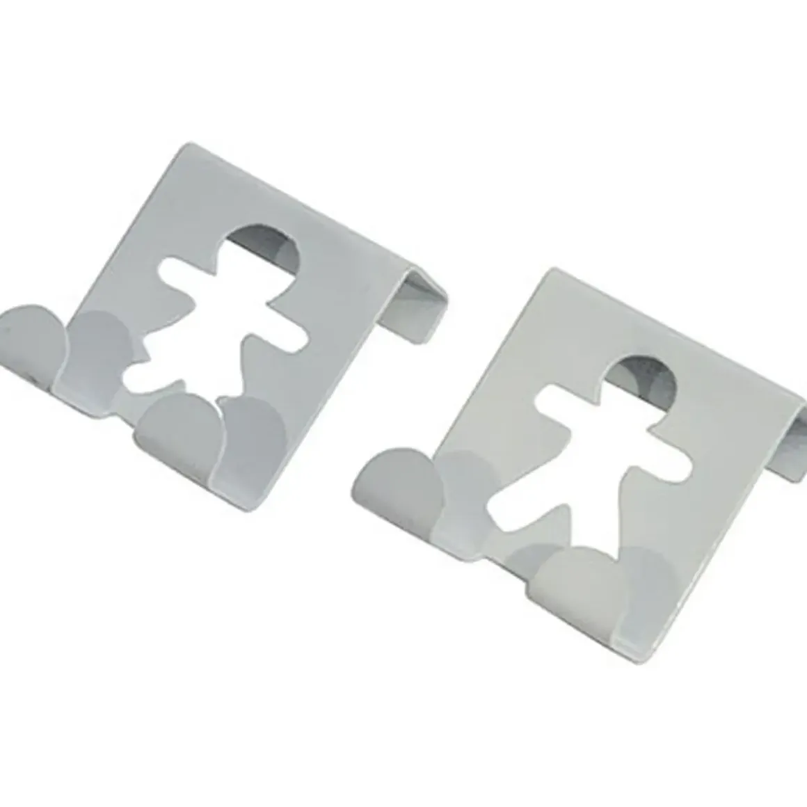 SET 2 PETITES PATERES BONHOMMES METAL A SUSPENDRE BLANC