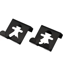 SET 2 PETITES PATERES BONHOMME METAL A SUSPENDRE NOIR