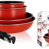 SET 2 POELES 2 CASSEROLES ET 1 POIGNEE NON INDUCTION