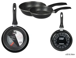 SET 2 POELES EMAILLEES PIERRE D.20CM ET 24CM