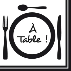 SET 20 SERVIETTES A TABLE 33X33CM