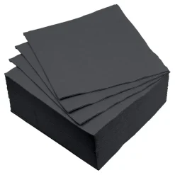 SET 40 SERVIETTES MICRO NOIR 38X38CM