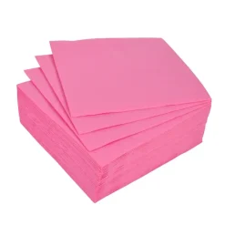 SET 40 SERVIETTES MICRO ROSE 38X38CM