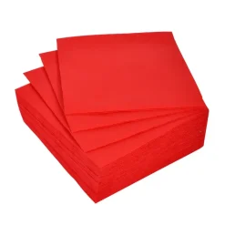SET 40 SERVIETTES MICRO ROUGE 38X38CM