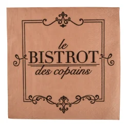 SET 20 SERVIETTES PAPIER 3 PLIS 33X33CM BISTROT