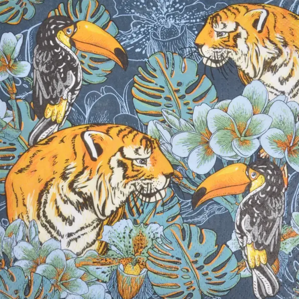 SET 20 SERVIETTES 3 PLIS NATURE SAUVAGE 33X33CM