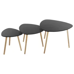 SET 3 TABLES CAFE MILEO NOIR