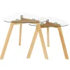 SET 2 TABLES GIGOGNES BOIS VERRE THALIE
