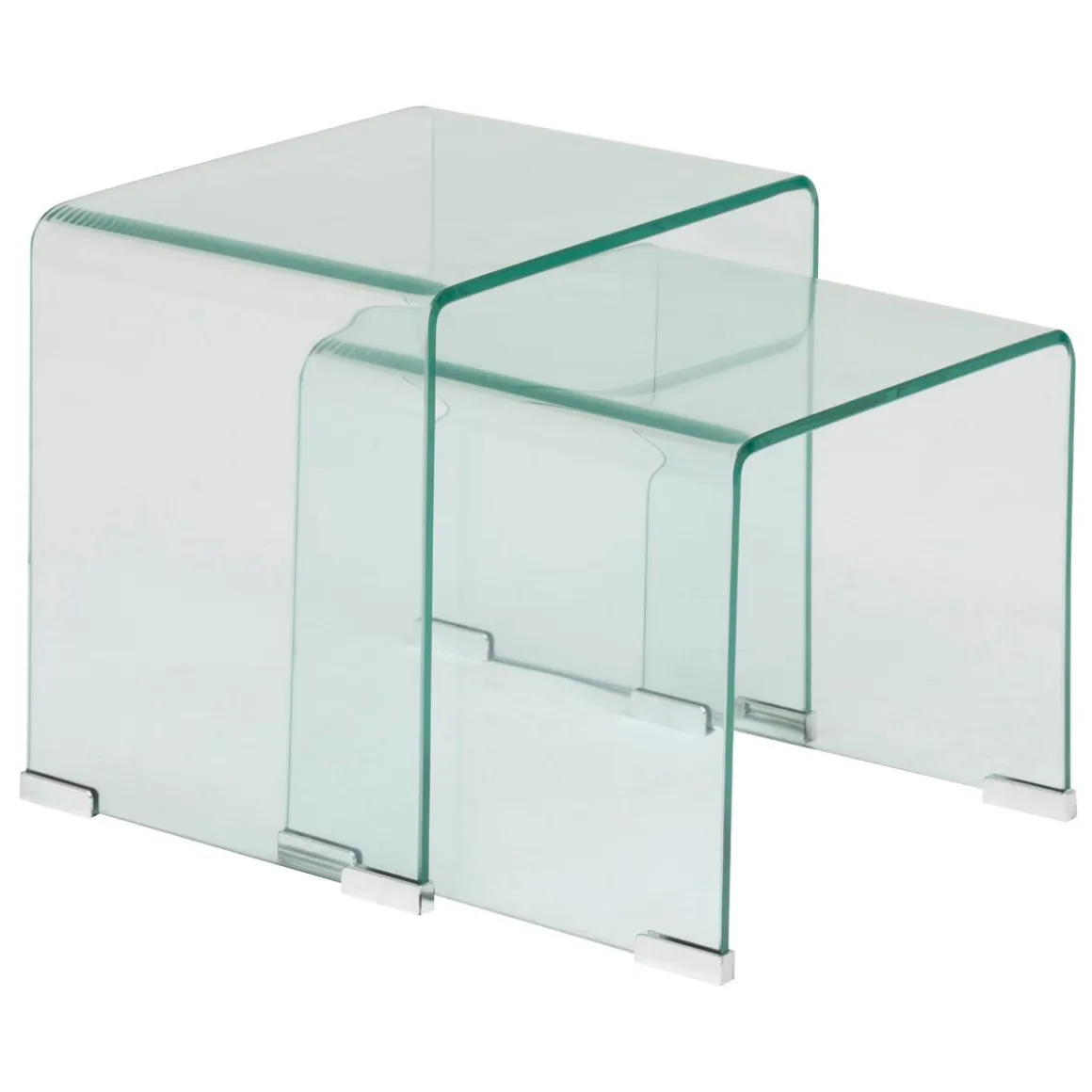 SET 2 TABLES GIGOGNES LENIA TRANSPARENT
