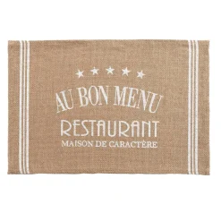 SET TABLE 30X45CM JUTE IMPRIME DINER BLANC
