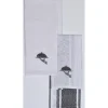 SET 2 TORCHONS BRODES NID D ABEILLE CLOCHE 50X70 GRIS FONCE
