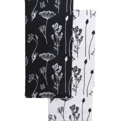 SET 2 TORCHONS CAPUCINE 50X70CM COTON NOIR