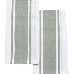 SET 2 TORCHONS LENA 50X70CM COTON POLYESTER VERT