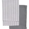 SET 2 TORCHONS ROULES 45X65CM COTON GRIS