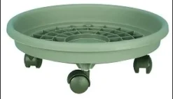SOUCOUPE ROULETTES D.31CM VERT ARGILE