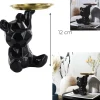 STATUE OURSON VIDE POCHE NOIR H12CM
