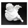 STATUETTE ANGE ALLONGE SUR COEUR D 13X7.5XH11.5CM BLANC
