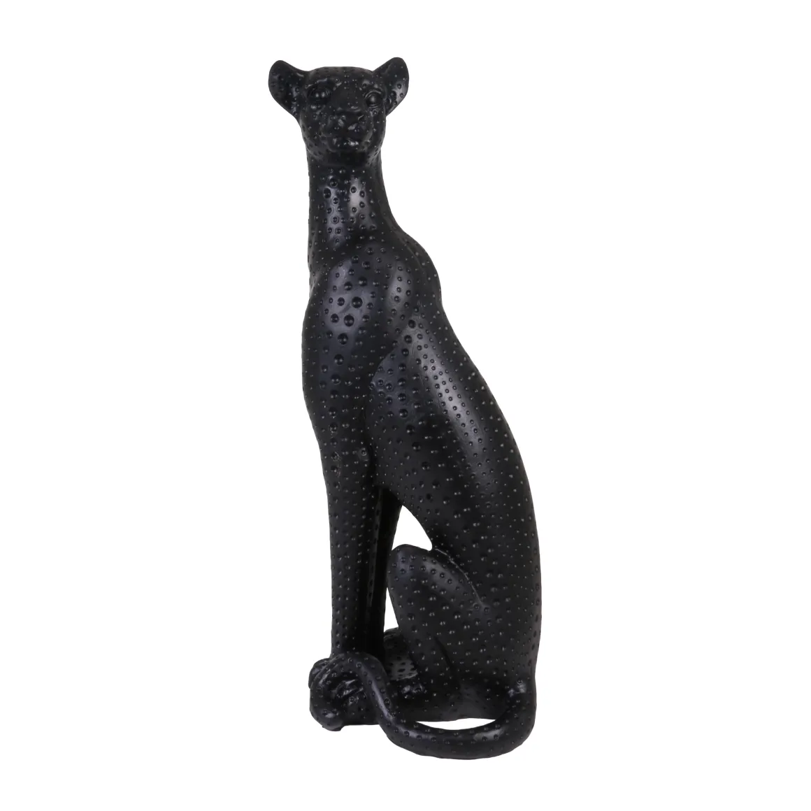 STATUETTE LEOPARD NOIRE ASSIS H.38CM