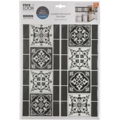 STICKER CARREAUX FRISE ARABESQUE NOIR