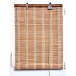 STORE ENROULEUR BAGUETTES BAMBOU 120X180CM NATUREL BLANC