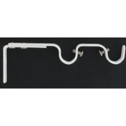 SUPPORT DOUBLE GOUTTIERE EXT D20 165 190 MM X2 BLANC MAT