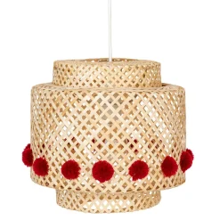 SUSPENSION BAMBOU LIBY POMPON D.28CM