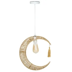SUSPENSION CORDE FORME LUNE H.33CM
