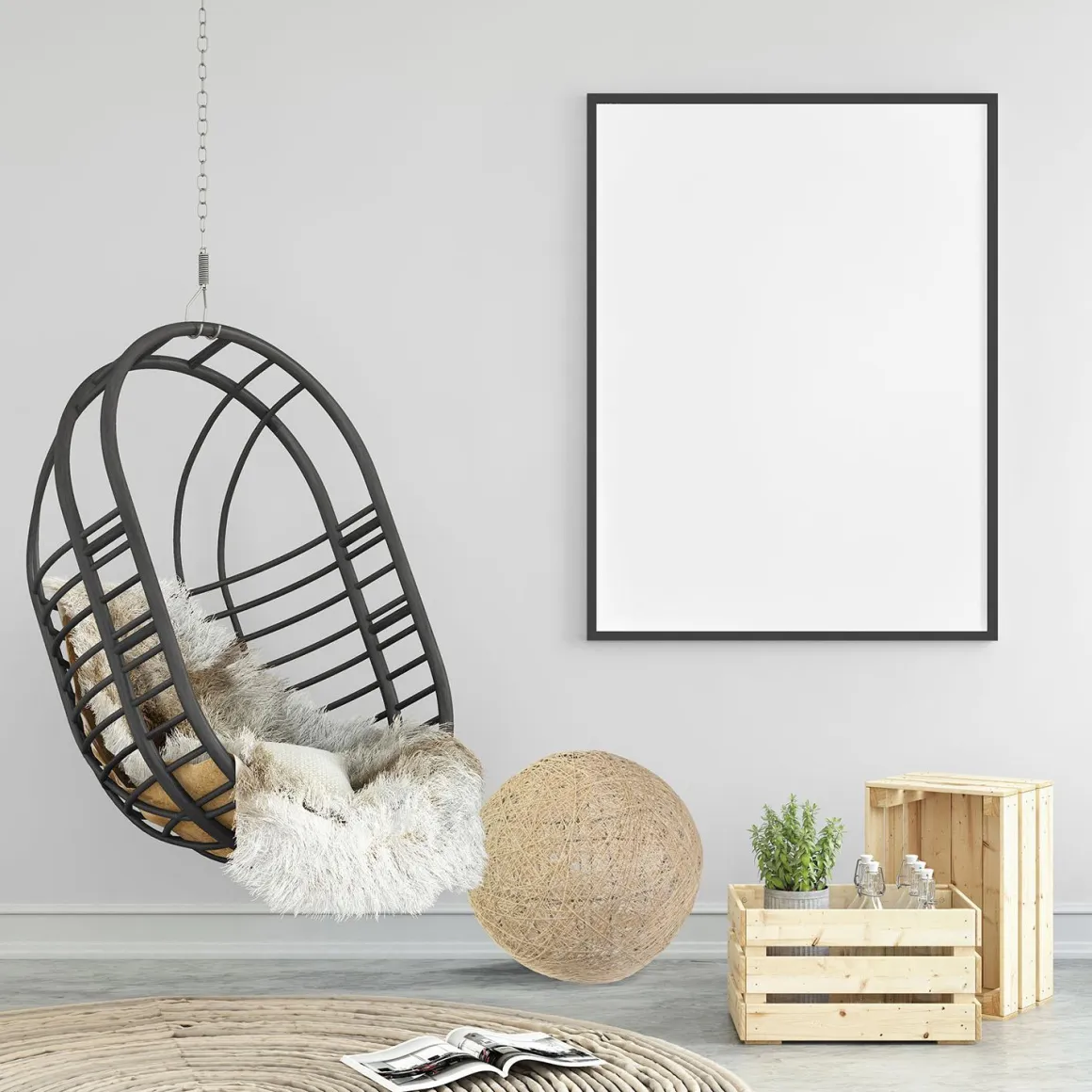 SUSPENSION INTERIEUR BEIGE 30CM