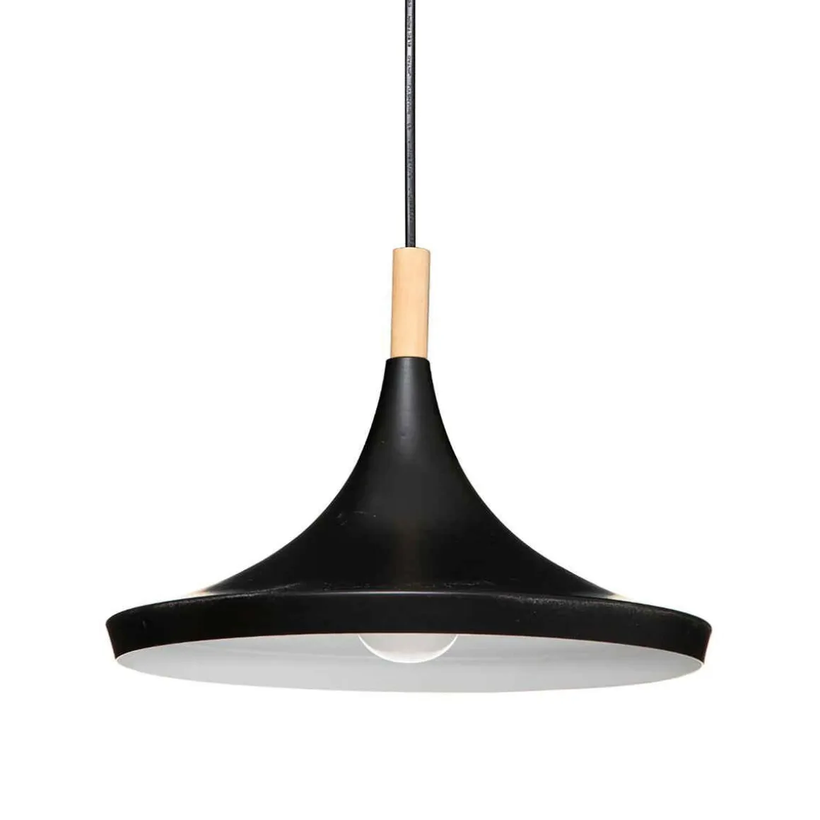 SUSPENSION METAL BOIS DEB NOIR D.32CM