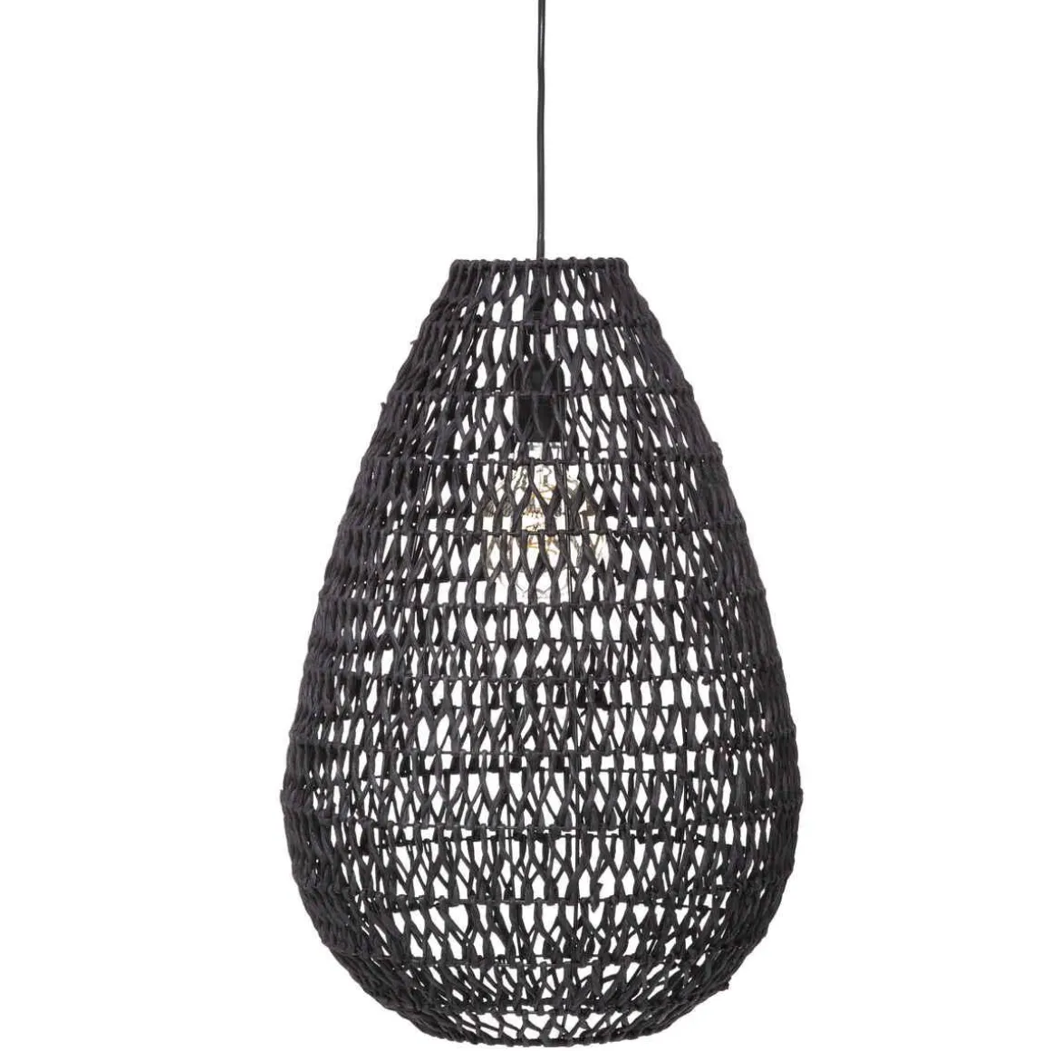 SUSPENSION METAL ET PAPIER ETEL NOIR H.55CM