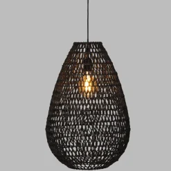 SUSPENSION METAL ET PAPIER ETEL NOIR H.55CM