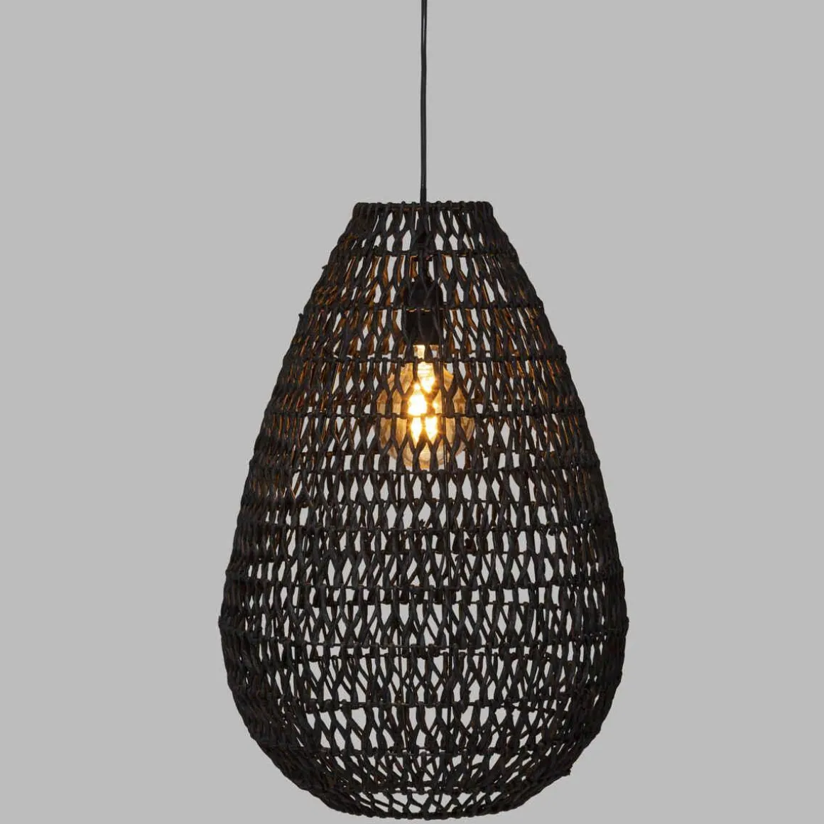 SUSPENSION METAL ET PAPIER ETEL NOIR H.55CM