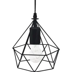 SUSPENSION METAL FILAIRE NOIR D.19X22CM