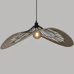 SUSPENSION METAL FIL CALY NOIR NATUREL D.75CM