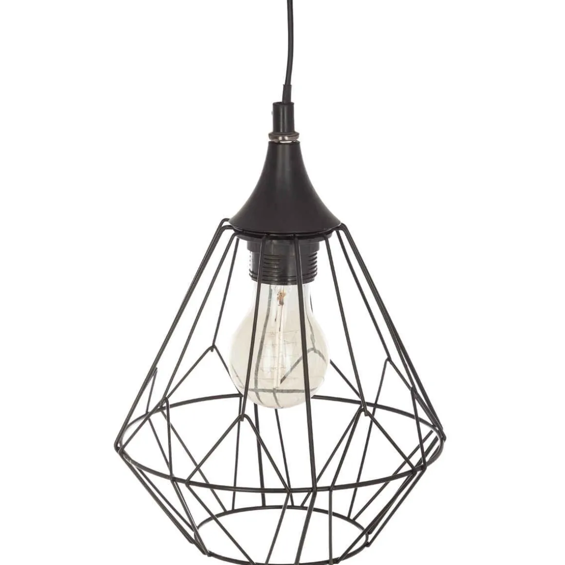 SUSPENSION METAL FIL NOIR D.19X24CM
