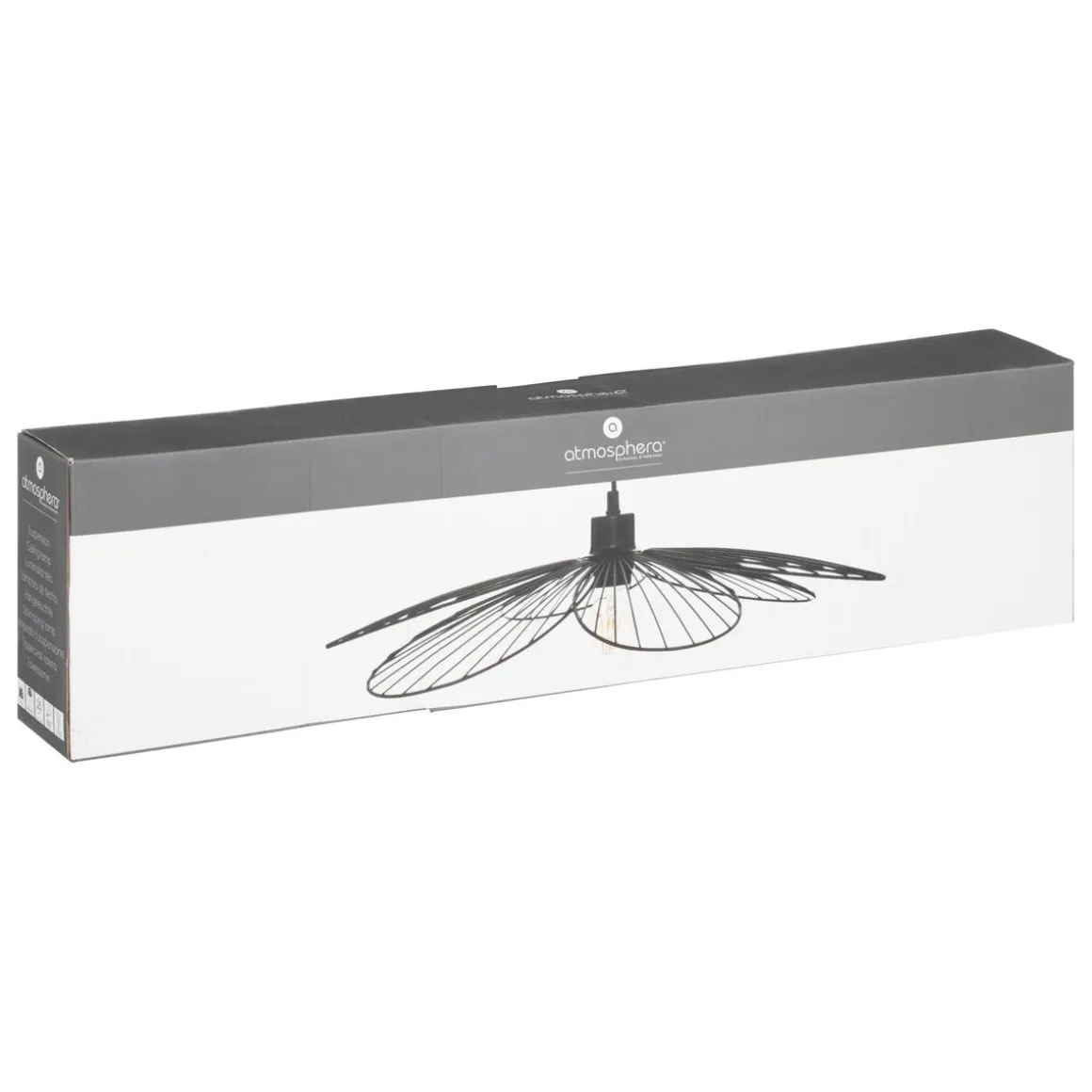 SUSPENSION METAL FLEUR NOIR D.57CM