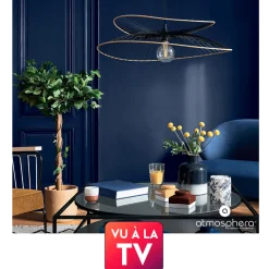 SUSPENSION METAL RATTAN ALARA NOIR D.69.5CM