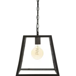 SUSPENSION METAL VERRE POE NOIR D.30CM