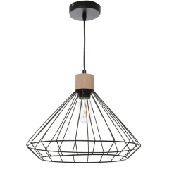 SUSPENSION NOIR EVASE METAL 35X35X27CM