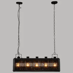 SUSPENSION RAFIA AARON NOIR L.93CM
